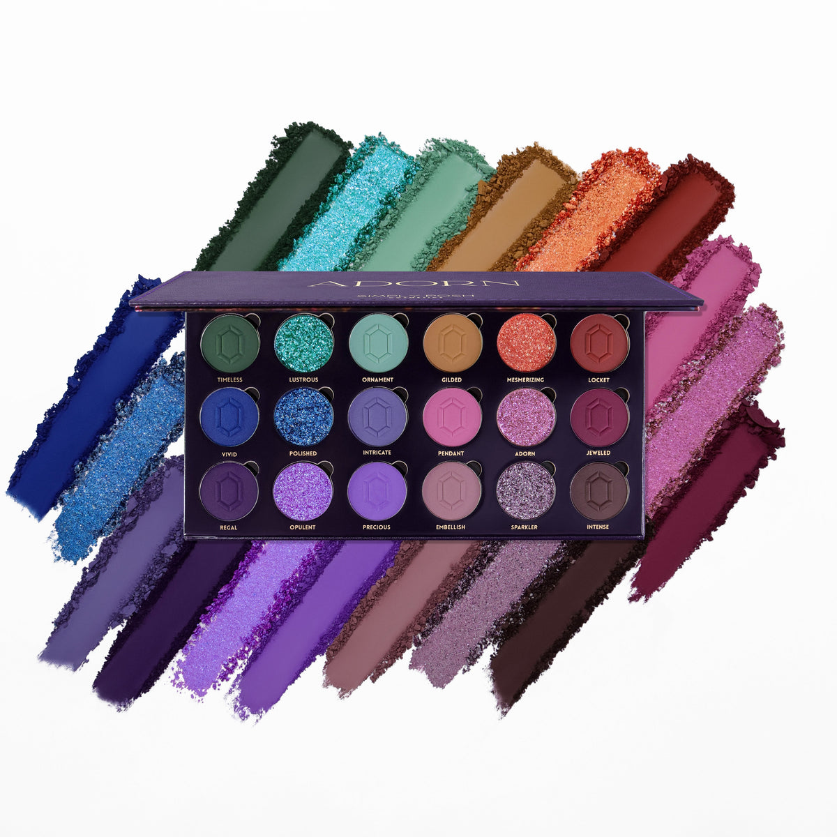 Adorn – Palette mit matten und schimmernden Farbaufstrichen